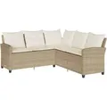 Produktbild: vidaXL L-förmiges Couchsofa mit Kissen Beige Polyrattan - Beige