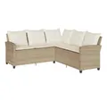 Produktbild: vidaXL Gartenlounge-Set L-förmiges Couchsofa mit Kissen Beige Polyrattan, (1-tlg)