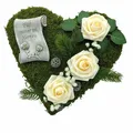 Produktbild: Gartenfigur Grabgesteck Grabschmuck Moosherz Grabherz Trauerherz Gesteck - Für