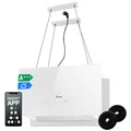Produktbild: Dunstabzugshaube Inselhaube 60cm Umluft weiß Glas Touch LED Smart WiFi App