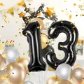Produktbild: Geburtstag zahlen luftballon 13 jahre | Folienballon Schwarz- Folienballon in 40