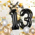 Produktbild: Geburtstag zahlen luftballon 13 jahre | Folienballon Schwarz- Folienballon in...