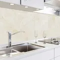 Produktbild: danario Küchenrückwand selbstklebend - Matt - Spritzschutz Küche - versteifte PET Folie - 0,4 mm - Marmor beige - 60cm x 500cm