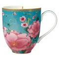 Produktbild: Maxwell & Williams HV0170 Tee-Tasse mit Blumenmotiv - 440 ml - Porzellan-Becher - TC Silk Road, in Geschenkbox - Blau