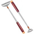 Produktbild: Aznrszy Rückenkratzer für Erwachsene Ausziehbar, 2 Pack Rückenkratzer für Frauen Männer Teleskop mit Holzgriff, Upgraded 304 Edelstahl Breitere Klaue, Multifunktionaler Handmassagegerät Ball für