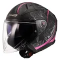 Produktbild: LS2 OF603 Infinity II Lotus Matt Black Pink Gr. M Motorradhelm Jethelm