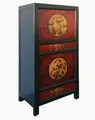 Produktbild: OPIUM OUTLET Kleiderschrank Möbel Asia Vintage Schrank chinesisch (Wohnzimmer Schlafzimmer Landhaus Antik-Stil, asiatisch chinesisch orientalisch) Hochzeitsschrank Hoch-Kommode komplett montiert
