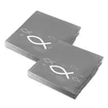 Produktbild: itenga Servietten Fisch Grau 30 x 30 cm 3lagig 40 Stück Kommunion Konfirmation