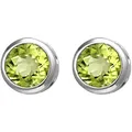 Produktbild: Paar Ohrstecker JOBO, grün (grün, grün), Ohrringe, Damen, 6,4mm, Silber 925 (Sterlingsilber), 925 Silber mit Peridot