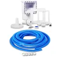 Produktbild: POOL Total Skimmer Set Weiß für Stahlwandbecken - Einbauskimmer Komplett Set aus ABS Kunststoff mit Einlaufdüse Bodensaugeranschluss Winterstopfen Schmutzkorb und Zubehör inkl. Schlauch-Set