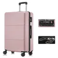 Produktbild: YONSLY Premium Reisekoffer TSA-Schloss,YKK-Reißverschluss Hartschalen-Koffer Trolley Rollkoffer Suitcase Handgepäck 4 Rollen (Roségold, XL)