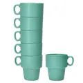 Produktbild: Stata 6x Kaffeebecher 250ml mint Tee-Tasse Henkel Porzellan stapelbar Cup Mug