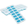 Produktbild: Intirilife Eiswürfelformen in BLAU – 4er Set à 14 Fächer Eiswürfel Silikonformen mit Deckel - Eiswürfelbehälter Verschließbar und Stapelbar m