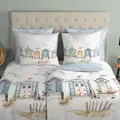 Produktbild: Traumschlaf Bettwäsche Strandhäuser maritim 155x220 cm + 80x80 cm - weiß;blau