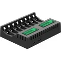 Produktbild: Akkuladegerät Mit Lcd-display, Intelligentes Ladegerät Mit 8 Steckplätzen Für Wiederaufladbare Aa/aaa Nicd Nimh Akkus, Aa Aaa Akkuladegerät.