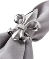 Produktbild: MichaelNoll Serviettenring Serviettenringe 6er Set Lilie Servietten Alu Silber - 8x5,5x5,5 cm
