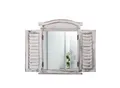 Produktbild: Wandspiegel Spiegelfenster mit Fensterläden 53x42x5cm ~ weiß shabby