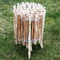 Produktbild: SEVICO 5m Staketenzaun 60cm x 5m mit Lattenabstand 3-4cm mit Pflock Zaunlatte Gartenzaun aus Haselnuss Natur STAHLKRAMPEN GRATIS V112 3-4