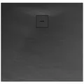 Produktbild: Schulte Duschwanne Schulte-Plan, Quadrat, Mineralguss mit Steinstruktur, 120x120 cm, Anthrazit, flach, inkl. Ablaufgarnitur, ohne Stellfüße schwarz Quadrat | 120 cm x 120 cm