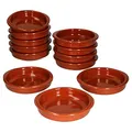 Produktbild: MamboCat Cazuela mit Griff 12er Set Schalen Bernd 100ml Auflaufform rund 12cm aus Ton glasiert Größe S I Ton hitzebeständig für Auflauf Tiramisu Fingerfood I Unikat Handarbeit Vintage I Mittelalter