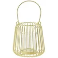 Produktbild: Windlicht mit Glaseinsatz   , gelb , Metall,Glas , Maße (cm): H: 12  Ø: 10