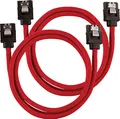 Produktbild: Corsair Premium Sleeved SATA 3 Kabel (6Gbps, 60 cm) Rot