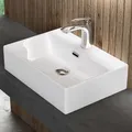 Produktbild: Doporro Waschbecken Keramik Aufsatzwaschbecken Hängewaschbecken Waschtisch Mit Nano-bechichtung 51x36x13 Cm Weiß