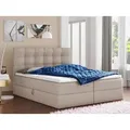 Produktbild: Boxspringbett Best mit 2 Bettkästen, Doppelbett mit Bonell-Matratze und Topper, Polsterbett, Bett (Beige (Inari 22), 140 x 200 cm) - Beige