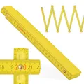 Produktbild: Metrie™ Zollstock – Gliedermaßstab 2m | Meterstab, Maßstab - GELB - Duplex Teilung, Hergestellt in der EU | Robuster & Präziser Holz-Gliedermaßstab | für Handwerker, DIY | BLOCK 72-1 Stück