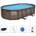Produktbild: Power Steel Swimming Pool Set 488x305x107cm Schwimmbecken Schwimmbad Bestway