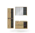 Produktbild: Vicco Badmöbel-Set Viola, Anthrazit/Eiche, 3 Teile, (3-er Set, 3-St., 3er Set)