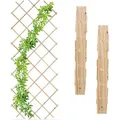 Produktbild: Relaxdays Rankgitter ausziehbar, 3er Set, Rankhilfe Kletterpflanzen, 180x90 cm, Garten, Balkon, Terrasse, Holz, natur