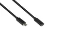 Produktbild: Good Connections USB 3.2 Gen.2 Verlängerungskabel - 10GBit/s, 100W Ladeleistung, 4K@60Hz - USB-C Stecker an USB-C Buchse - schwarz - 0,5m / 50cm