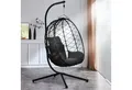 Produktbild: RAMROXX Hängesessel NEW XXL Gestell mit Korb Schwarz und Kissen Dunkel Grau