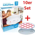 Produktbild: 10er Set Grundig Rauchmelder 10 Jahre Batterielebensdauer 85dB Inkl +3M Klebepad