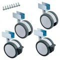 Produktbild: SOTECH Möbelrolle Hamm Ø 60 mm weiß/grau – U-Profil (2 Stück)