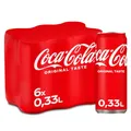 Produktbild: Coca-Cola Classic - prickelndes Erfrischungsgetränk mit unverwechselbarem Coke-Geschmack - koffeinhaltiger Softdrink in Einweg Dosen (6 x 330 ml)