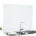 Produktbild: Mucola Küchenrückwand Glas 100x50 cm Klarglas – Spritzschutz aus Sicherheitsglas 6 mm, hitzebeständig & kratzfest, transparent, inkl. Edelstahl Befestigungsset, Glasrückwand Küche