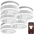 Produktbild: VisorTech Rauchmelder Smart: 5er-Set WLAN-Rauchwarnmelder, weltweite App-Benachrichtigung, 85 dB (Rauchmelder-Sensor, sprachgesteuerter, Tablet Halterung)