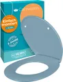 Produktbild: Calmwaters® Premium WC Sitz einfache Montage, Toilettendeckel bis 250 kg, EU, antibakterieller Duroplast, Absenkautomatik, 2 Montage Optionen, abnehmbar, Klobrille, oval, Bermuda-Blau