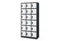 Produktbild: Jan Nowak Mehrzweckschrank Metall Schließfachschrank 90 cm KAROL 18 Fächer abschließbar (0,6 mm 185 x 90 x 40 cm Lüftungsschlitze Wandmontage PZH) Spind Garderobenschrank Schloss je Fach 185 cm hoch 8 Farben