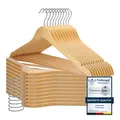 Produktbild: VonBueren 20 x Kleiderbügel Holz | 44,5 x 22 cm | Holzbügel | Holzkleiderbügel |