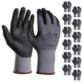 Produktbild: Arbeitshandschuhe Herren/Damen, 12 Paare  Nitril beschichtet, nahtlos gestric...