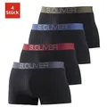 Produktbild: s.Oliver Boxer Boxershorts für Herren (Packung, 4-St) mit kontrastfarbenem Webbund blau|grau|schwarz L