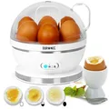 Produktbild: Duronic EB27 WE Eierkocher, Eierkocher für 7 Eier, 400 Watt, Härtegrad von weich bis hart, Überhitzungsschutz und Timer, mit Messbecher und Eipick, Frühstücksei für Familie