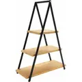 Produktbild: Xxl Servier Etagere - 53 x 36 cm - Ständer mit 3 Ablagen aus Bambus Holz Servierplatte Deko Tablett