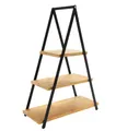 Produktbild: Spetebo Etagere XXL Servier Etagere mit 3 Etagen - 53 x 36 cm, Metall, Holz, (Stück, 1-tlg., Servierständer), Servierständer aus Bambus Holz mit Metall Gestell