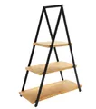 Produktbild: XXL Servier Etagere - 53 x 36 cm - 3 Etagen Ständer Holz Platte Deko Tablett