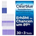 Produktbild: Clearblue 33 Tests Kinderwunsch Fertilitätsmonitor, Zykluscomputer Nachfüllpackung, 30x Ovulationstest und 3x Schwangerschaftstest, Fruchtbarkeitstest für Frauen zur Bestimmung des Eisprung