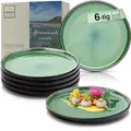 Produktbild: Sänger Greenwich | Teller Set 6 Personen, Steingut Geschirr Set 6 teilig, Speiseteller Essteller Dinner Set kratzfest Plates Set spülmaschinenfest, Steingut Speise Teller ggrün | VALUE COLLECTION
